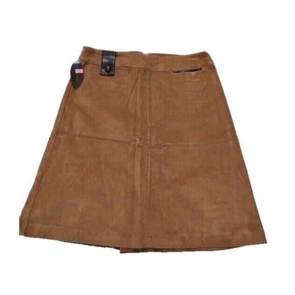 Vintage French Kitty by Mighty Fine Womens Corduroy A-line Skirt, Brown, Large